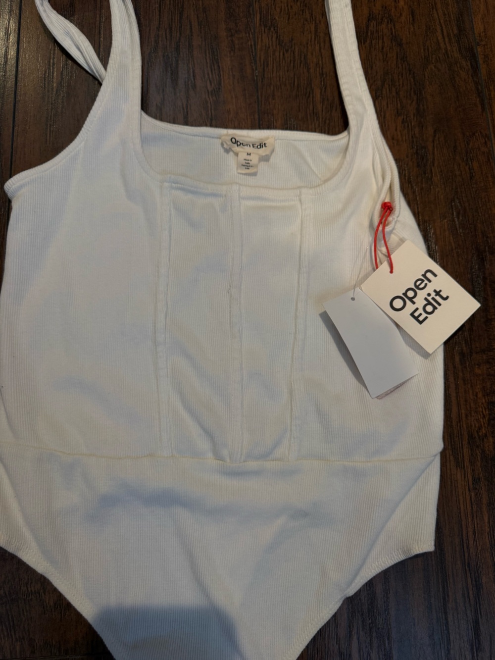 Open Edit Ribbed Cami Bodysuit - Picture 2 of 2
